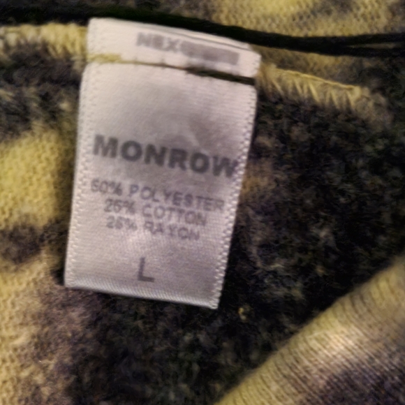 MonrowMonrow Sweat Shorts Green and Black Tie-Dyed Drawstring Elas L NWOT - Picture 5 of 5